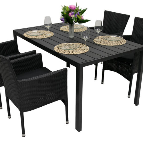 Kerti rattan szett PALERMO 1+4 (különböző hosszúságú) asztal 150x90 cm