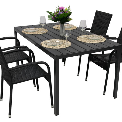 Kerti rattan szett SIENA 1+4 (különböző hosszúságú) asztal 150x90 cm