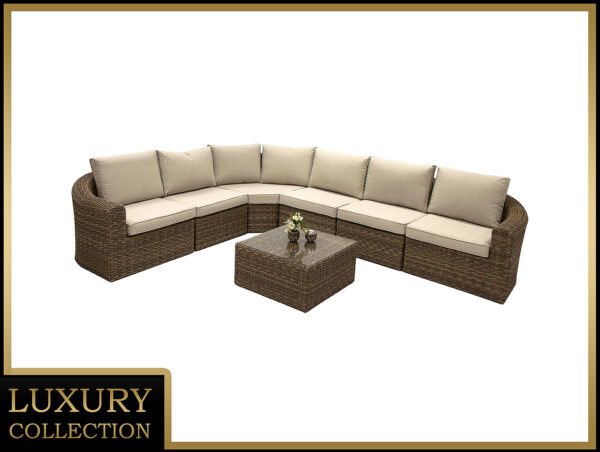 Rattan moduláris készlet sarok BORNEO LUXURY 6 személyes (barna) Rattan moduláris készlet sarok BORNEO LUXURY 6 személyes (barna)