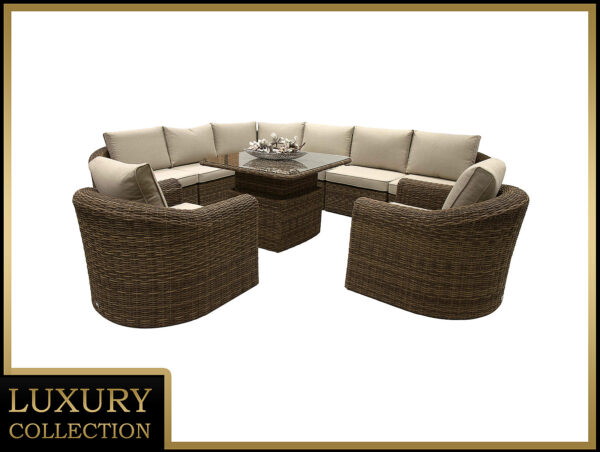 Rattan moduláris készlet sarok BORNEO LUXURY 8 személyes (barna) Rattan moduláris készlet sarok BORNEO LUXURY 8 személyes (barna)