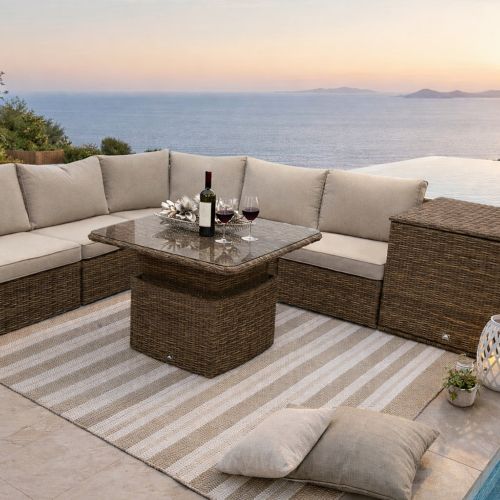 Rattan moduláris készlet BORNEO LUXURY 5 személyes (barna)