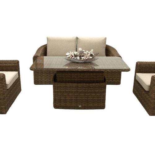 Rattan moduláris készlet BORNEO LUXURY 4 személyes (barna)