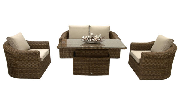 Rattan moduláris készlet BORNEO LUXURY 4 személyes (barna) Rattan moduláris készlet BORNEO LUXURY 4 személyes (barna)