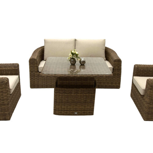 Rattan moduláris készlet BORNEO LUXURY 4 személyes (barna)