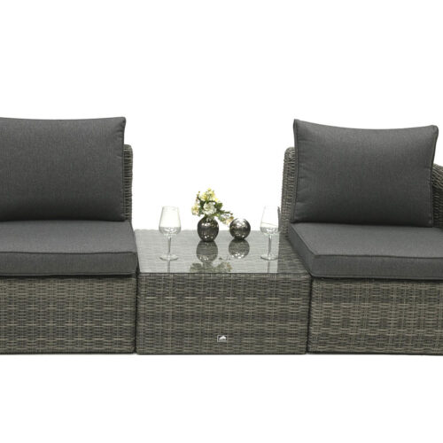 Rattan moduláris készlet BORNEO LUXURY 2-3 fő részére (szürke)