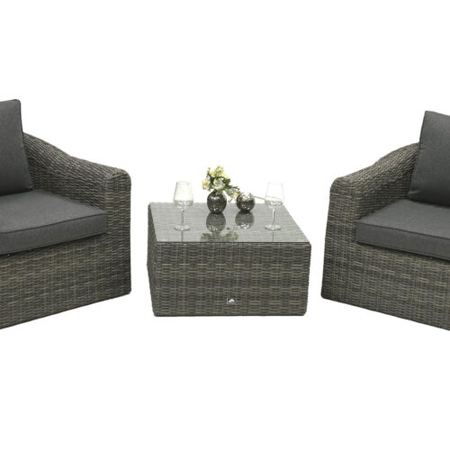 Rattan moduláris készlet BORNEO LUXURY 2 fő részére (szürke)