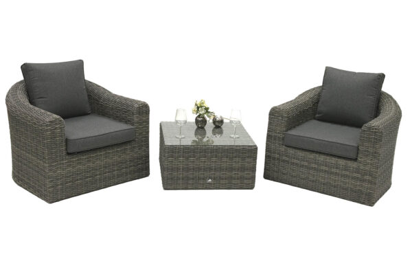 Rattan moduláris készlet BORNEO LUXURY 2 fő részére (szürke)