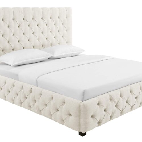 PARIS CHESTERFIELD bézs lenvászon ágy 180x200cm PARIS CHESTERFIELD bézs lenvászon ágy 180x200cm