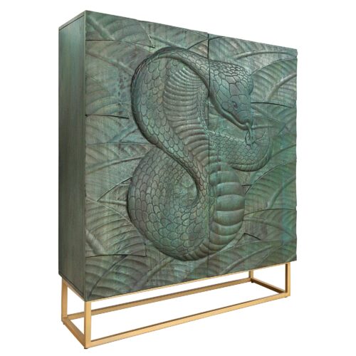 SNAKE türkiz mangófa tálalószekrény 120cm SNAKE türkiz mangófa tálalószekrény 120cm