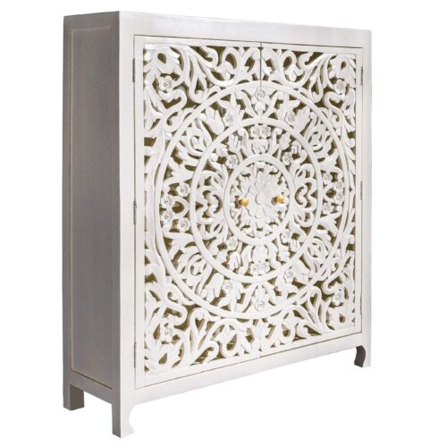 MARRAKECH fehér mangófa tálalószekrény 140cm MARRAKECH fehér mangófa tálalószekrény 140cm