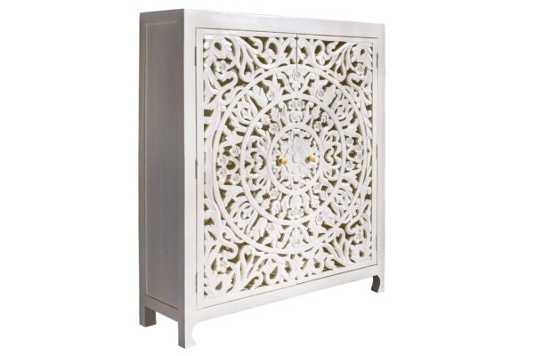 MARRAKECH fehér mangófa tálalószekrény 140cm MARRAKECH fehér mangófa tálalószekrény 140cm