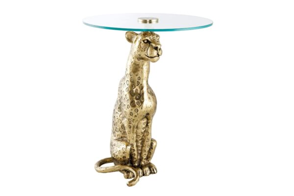 WILDLIFE antik-arany párduc lerakóasztal 60cm WILDLIFE antik-arany párduc lerakóasztal 60cm