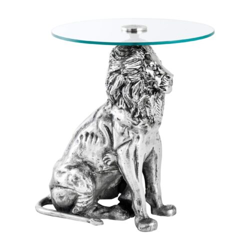 WILDLIFE OROSZLÁN ezüst lerakóasztal 60cm WILDLIFE OROSZLÁN ezüst lerakóasztal 60cm