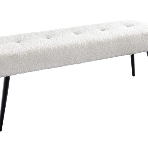 BOUTIQUE fehér bouclé ülőpad 100cm BOUTIQUE fehér bouclé ülőpad 100cm