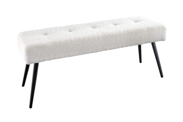 BOUTIQUE fehér bouclé ülőpad 100cm BOUTIQUE fehér bouclé ülőpad 100cm