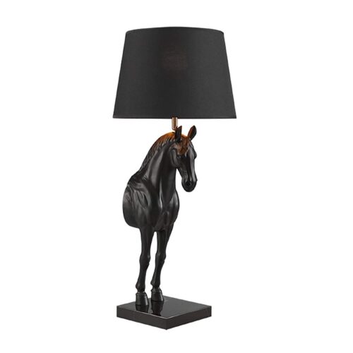 HORSE fekete-arany asztali lámpa szobor HORSE fekete-arany asztali lámpa szobor