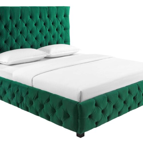 PARIS CHESTERFIELD sötétzöld bársony ágy 180x200cm PARIS CHESTERFIELD sötétzöld bársony ágy 180x200cm