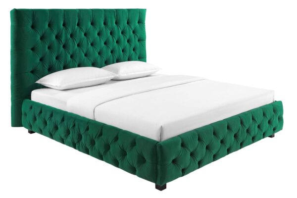PARIS CHESTERFIELD sötétzöld bársony ágy 180x200cm PARIS CHESTERFIELD sötétzöld bársony ágy 180x200cm