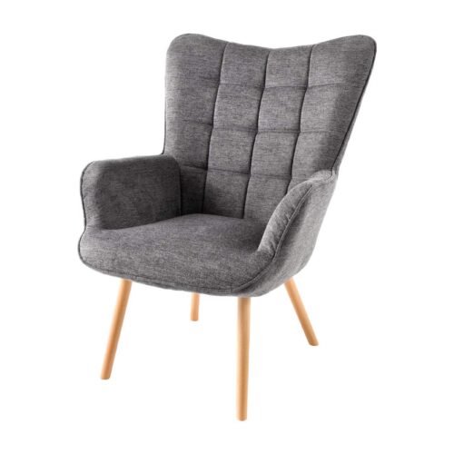 SCANDINAVIA szürke textil kárpit fotel