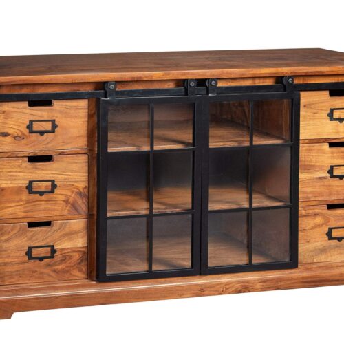 HERITAGE barna akácfa vitrin 150 cm HERITAGE barna akácfa vitrin 150 cm