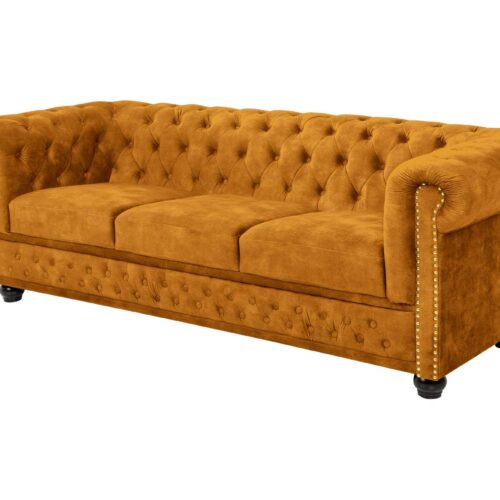 CHESTERFIELD sárga bársony kanapé CHESTERFIELD sárga bársony kanapé
