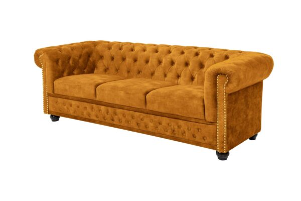 CHESTERFIELD sárga bársony kanapé CHESTERFIELD sárga bársony kanapé