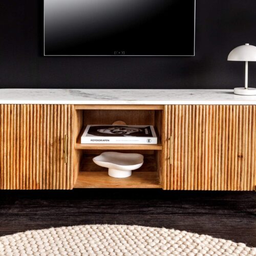 TRES CHIC fehér márvány tv szekrény