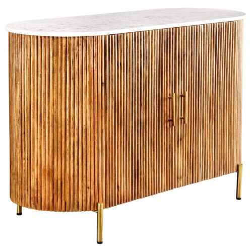 TRES CHIC fehér márvány komód 105 cm