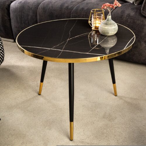 PARIS fekete márványhatású dohányzóasztal 60cm PARIS fekete márványhatású dohányzóasztal 60cm