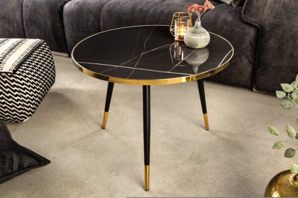 PARIS fekete márványhatású dohányzóasztal 60cm PARIS fekete márványhatású dohányzóasztal 60cm