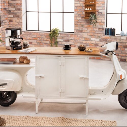 SCOOTER barna-fehér mangófa bárszekrény 250cm SCOOTER barna-fehér mangófa bárszekrény 250cm
