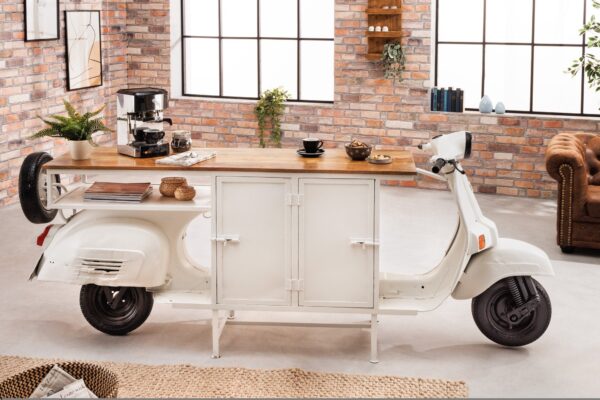 SCOOTER barna-fehér mangófa bárszekrény 250cm SCOOTER barna-fehér mangófa bárszekrény 250cm