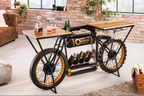 MOTORCYCLE barna mangófa konzol asztal 185cm MOTORCYCLE barna mangófa konzol asztal 185cm
