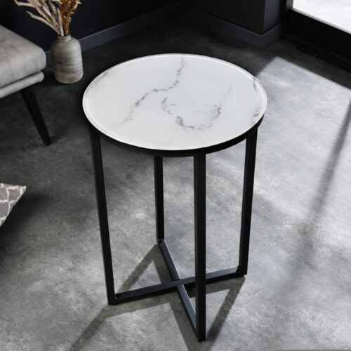 ELEGANCE fehér üveg dohányzóasztal 40cm ELEGANCE fehér üveg dohányzóasztal 40cm