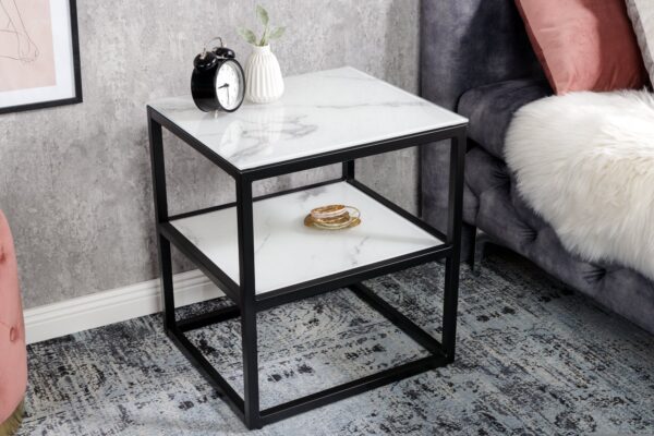 ELEGANCE fehér márványmintás dohányzóasztal 45cm ELEGANCE fehér márványmintás dohányzóasztal 45cm