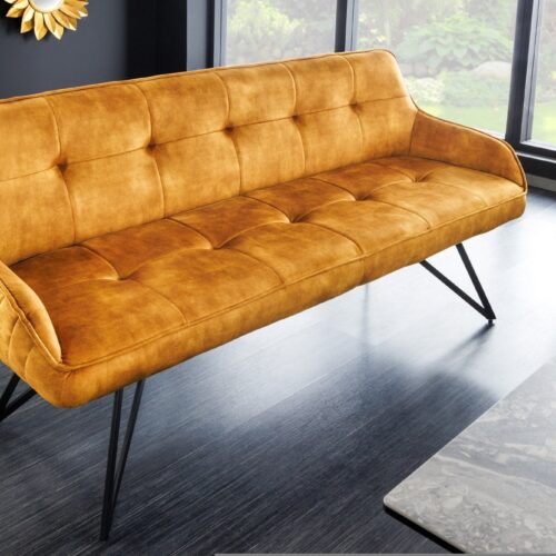 EUPHORIA mustársárga bársony ülőpad 160cm EUPHORIA mustársárga bársony ülőpad 160cm