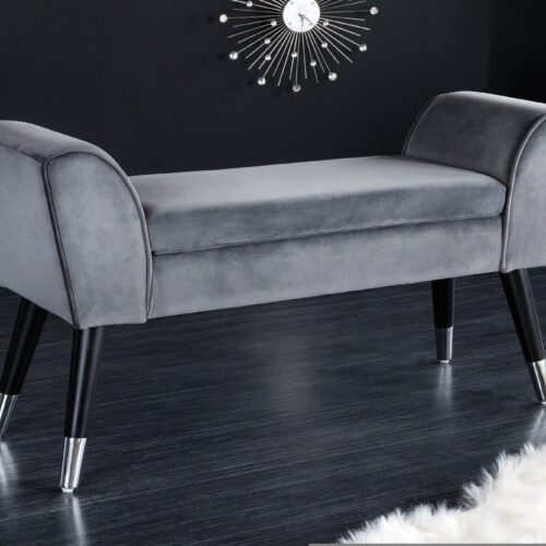 SCARLETT szürke bársony ülőpad 90cm SCARLETT szürke bársony ülőpad 90cm