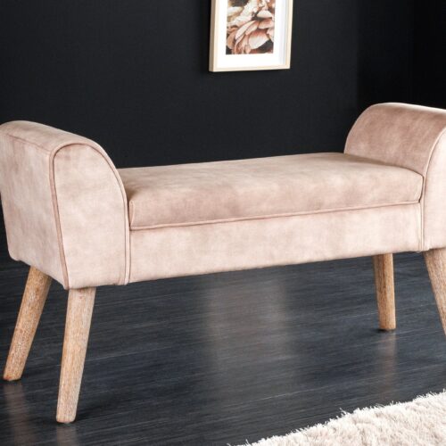 SCARLETT bézs bársony ülőpad 90cm