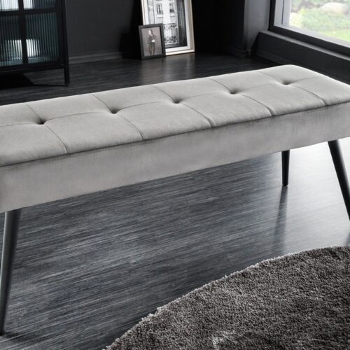 BOUTIQUE szürke bársony ülőpad 100cm BOUTIQUE szürke bársony ülőpad 100cm