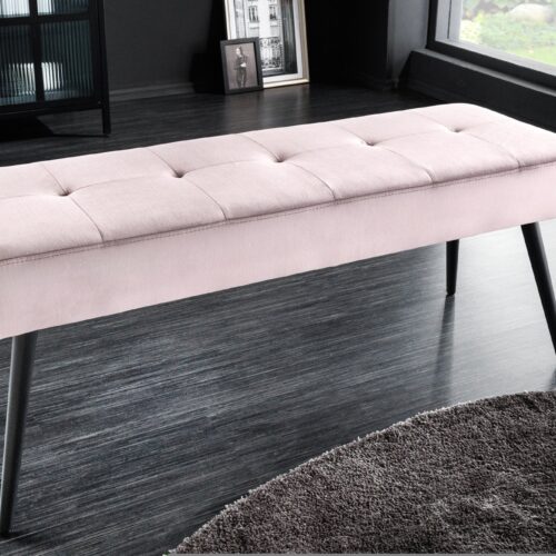 BOUTIQUE rózsaszín bársony ülőpad 100cm BOUTIQUE rózsaszín bársony ülőpad 100cm