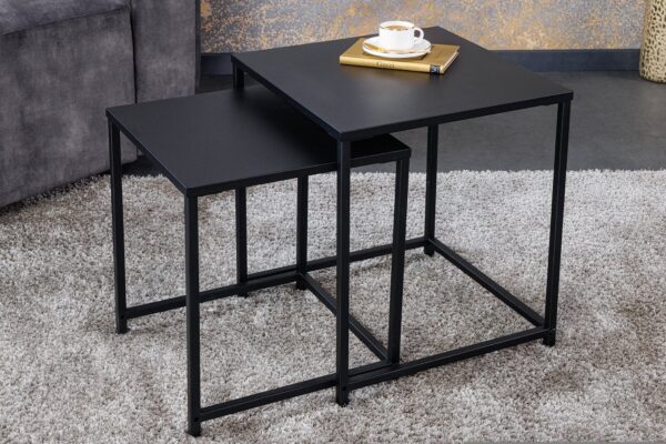 DURA STEEL 2 részes fekete acél dohányzóasztal 40cm DURA STEEL 2 részes fekete acél dohányzóasztal 40cm