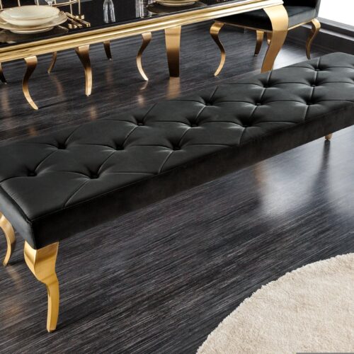 MODERN BAROCK fekete bársony ülőpad 170cm MODERN BAROCK fekete bársony ülőpad 170cm