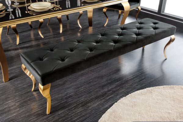 MODERN BAROCK fekete bársony ülőpad 170cm MODERN BAROCK fekete bársony ülőpad 170cm