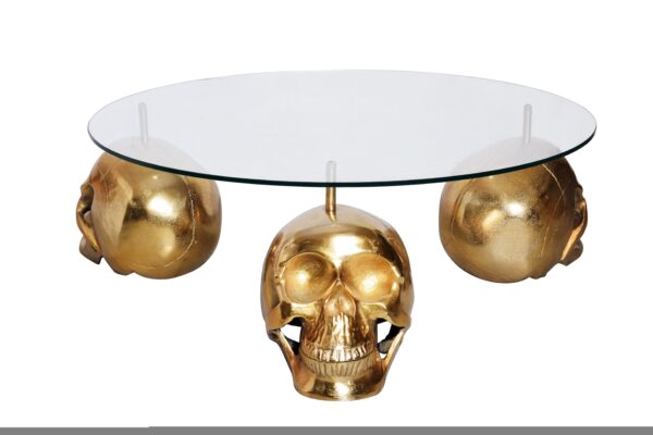 SKULL arany alumínium dohányzóasztal 90cm SKULL arany alumínium dohányzóasztal 90cm