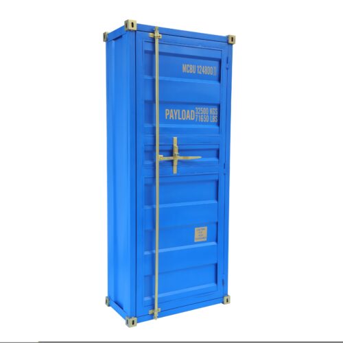 CONTAINER GLOBETROTTER kék bárszekrény mangófa fiókokkal 180cm CONTAINER GLOBETROTTER kék bárszekrény mangófa fiókokkal 180cm