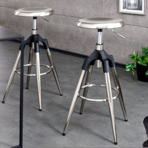 INDUSTRIAL ezüst fém bárszék 80cm INDUSTRIAL ezüst fém bárszék 80cm