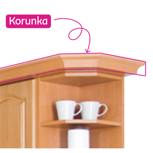 Korona/díszléc a konyhabútorhoz LORA NEW MDF LC KLASIK Korona/díszléc a konyhabútorhoz LORA NEW MDF LC KLASIK