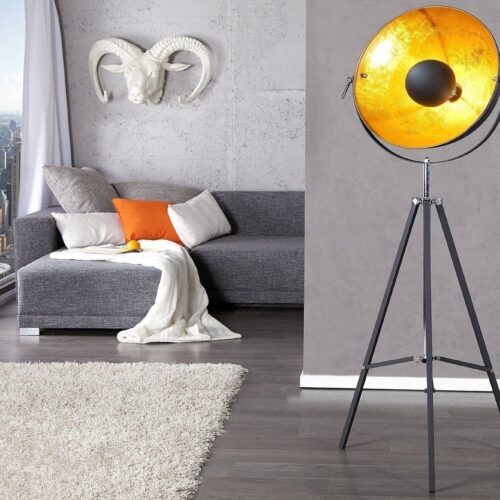 BIG STUDIO fekete és arany állólámpa 160cm BIG STUDIO fekete és arany állólámpa 160cm