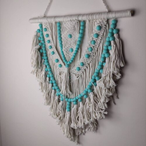 BOHO bézs makramé fali dekoráció BOHO bézs makramé fali dekoráció