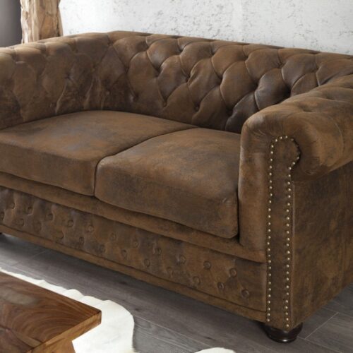 CHESTERFIELD 2 személyes antik barna kanapé CHESTERFIELD 2 személyes antik barna kanapé